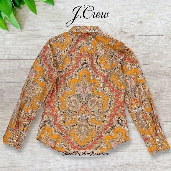 J.Crew Collection NWT marigold paisley Ratti button down *shop@iamwarrior - Picture 6 of 13